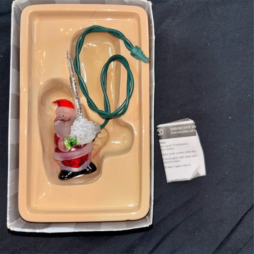 Department 56 Tiny Bubbles Santa Light-Up Bubble Wand Ornament w/ Box